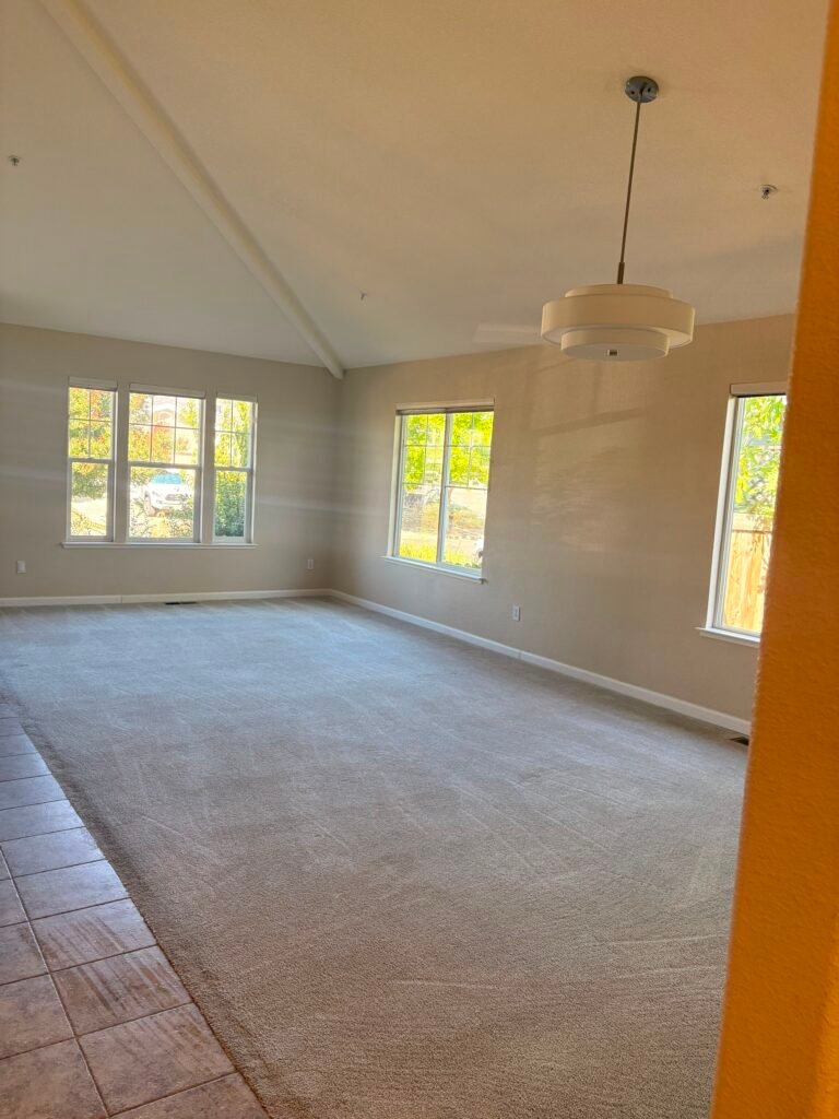 Empty kitchen with stainless appliances after a move-out cleaning in Napa, CA